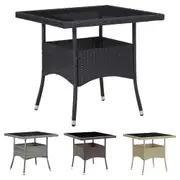 Outdoor Dining Table Poly Rattan/Poly Rattan & Glass Multi Colours vidaXL