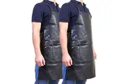 2x Pierre Cardin Professional Leather Apron Butcher Woodwork Barber Chef - Black