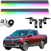 MOMOAU Auto Retractable Electric Running Boards Compatible with 2016-2024 Honda Ridgeline - 2-Pack Aluminum Alloy Side Steps with Multi-Color LED Lights, True Flush Mount