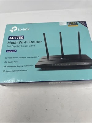 TP-Link Archer A7 AC1750 Dual-Band Mesh Wi-Fi Router Full Gigabit - New!! Sealed