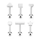 Labret Stud Cartilage Tragus Earrings Barbell star heart geometric 16G square