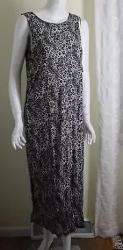 NWT Melrose Studio PM P M Gray Black Viscose Animal Print Long Straight Dress