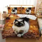 Cat Animal Duvet Doona Quilt Cover Set Single/Double/Queen/King Size Bedding Set