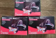 3 USB Headlamp Rechargeable High Power LED Light 4 modes/waterproof NEW Headlamp