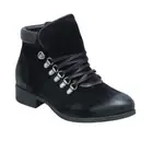 Miz Mooz Womens Black Leather Lace Up Steffy Ankle Bootie Sz 8.5 NIB