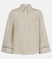 [Brunello Cucinelli] Brunello Cucinelli Monili linen shirt AU 6 beige