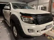 TradiesChoice 4X4 TRADIESCHOICE Bonnet Protector Black Tinted Guard Suit Ford Ranger PX 2012-2015