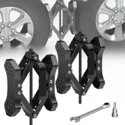 X-Shaped Wheel Chocks for Travel Trailer【Allow Drill Adjust】 RV Black