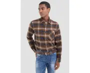 Replay Mens Check Shirt In Checked Flannel Multi