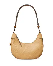 Tory Burch T Monogram Pebble Leather Crescent Shoulder Bag