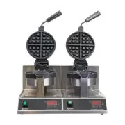 Adcraft BWM-7/R-2 7" Round Double Belgian Waffle Maker w/ Cast Aluminum Grids...