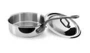 Mauviel M'Cook Iron 5-Ply Polished Stainless Steel Saute Pan, 3.2-qt