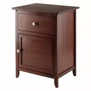 Walnut Nightstand Bedside Table Drawer End Side Storage Shelf Bedroom Furniture