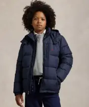 Polo Ralph Lauren Big Boys Ripstop Down Hooded Jacket Size L (14-16) Navy NWT