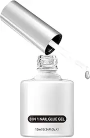 8 in 1 Nail Glue Gel, Artificial Nail Glue Gel, 8-in-1 Nail Gel Glue, Long Lasting Nail Extension Glue Gel, Nail Glue for Nail Tips and Acrylic Nails, for Nail Tips and Acrylic Nails