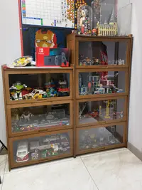 在飛比找松果購物優惠-手辦樂高收納展示櫃玩具亞尅力實木書櫃透明盲盒模型陳列架置物櫃