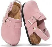 [Project Cloud] Clogs for Kids - Genuine Leather Kids Clogs with Cork Footbed Arch Support - Non-Slip Slippers & Sandals for Boys & Girls (BentonKids)