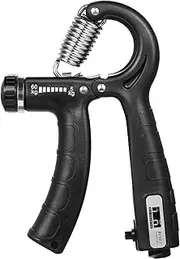 Grip Strength Trainer with Counter, Hand Grip Strengthener, 11-132LBS (5-60kg) Adjustable Resistance Fitness Hand Exerciser for Strong Wrists, Fingers, Forearm, Hands, Athletes Musicians, Black