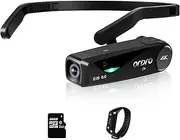 Ordro EP6 4K Digtal Camera Waterproof Camcorder,WiFi Wearable Hands-Free YouTube Video Recorder,First-View Webcam,with Gimbal Image Stabilizer,Remote Control,32G SD Card