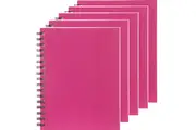 5 Pack Spirax 512 Notebook 7mm Ruled Hard Cover Spiral Bound A4 200 Page Pink