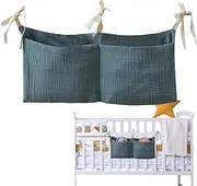 Changing Table Organizer, Crib Bedside Caddy Organizer, Space-Saving Crib Accessories for Toys Books Milk Bottles Tissues Wipes