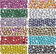 1020Pcs Hot Fix Glass Flatback Rhinestones HotFix Round Crystal Gems 6MM (12 Mixed Colors, 6mm SS30)