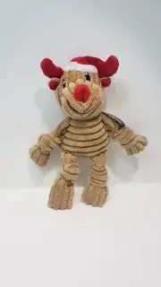 NEW 10" Holiday Penguin, Reindeer or Snowman Squeaker Knotted Plush Dog Toy