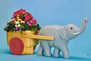 Blow Mold 1994 Don Featherstone Elephant & Cart Planter Union Products Vintage