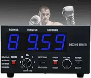 Professional Boxing Interval Timer - Classic Gym Timer with LED Display, Selectable Training Time & Cycle Repetitions, Adjustable Sound Gym Timer for MMA & Kickboxing Blue