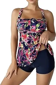 [Generic] Swim Suit Cover Ups for Boys 2023 Women Bikini Set Leaf Printed Sleeveless Two Piece Beach Wear Hot Sexy Swimwears Tankinis Set Flower Shirt Teen Girl