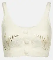 [Jacques Wei] Jacques Wei Beaded crochet bra top AU 12 white