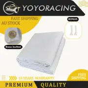 200x400cm Heavy Duty Waterproof Dustproof White Canvas Tarp Camping Tarpaulin AU