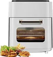 15L Air Fryer, 1400W Compact Rapid Digital Air Fryer with 3 Baking Trays, Visible Cooking Window and 6 Programas, Max Temp 250°C, 60 Minutes Timer, Easy Clean, Healthy Oil Free