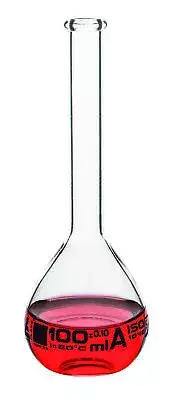 Eisco Labs 100ml Volumetric Flask - Class A - Borosilicate 3.3 Glass