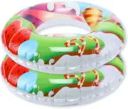 [2PCE] Summer Splash Inflatable Candy & Fruits Swim Ring, Add Some Sweet Fun ...