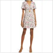 Floret studios flowy bohemian dress floral poplin cottagecore fairy boho xs nwt
