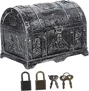 Cabilock Halloween Treasure Chest for Kids Plastic Storage Box for Party Favors Jewelry Keepsakes Vintage Style Decorative Box with Lid for Halloween Decor