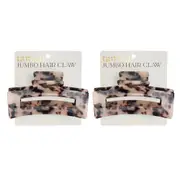 2PK Annabel Trends Tamed Hair Claw Jumbo Women's Accessory 12cm Tortoiseshell