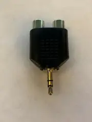 3.5mm STEREO MALE PLUG TO 2 RCA FEMALE AUDIO ADAPTER CONNECTOR SPLITTER
