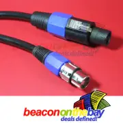 1M 1 Meter Australian Made Speaker Adapter Cable Speakon to XLR Female