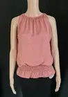 MUCHE Et MUCHETTE NWT $68 Mauve Sleeveless Smocked Waist Top Blouse One Size