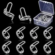 Noverlife 10PCS Wudu Nail Rings for Acrylic Nails, Size Adjustable Fingernail Rings No Adhesive, Reusable Halal Nail Ring Set, Daily Wear Non-Tarnish, Silver Metal Ring for Press on Nails with No Glue