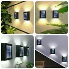 LED Solar Powered Garden Fence Lights Wall Light Patio Outdoor Security-Lamps