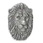 Sterling Silver Antiqued Lion Head Pendant