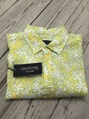 VINEYARD VINES Men's Dockside Floral Printed Short Sleeve Linen Shirt Sz L