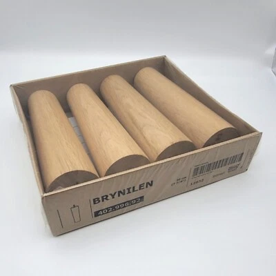 Set of 4 Ikea BRYNILEN Furniture Legs Solid Oak Wood 7 7/8 " Mid Century Modern