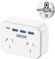AUS to EU Plug Adapter Bali Travel Adapter with 2 Outlets 4 USB Charger