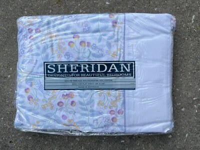 Sheridan King Size Flat Sheet Vintage Floral White Sanctuary Made Australia NEW