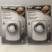 2 NEW POWER ZONE 9058801 24 HOUR INDOOR HEAVY DUTY 2 OUTLET TIMER CONTROL SALE