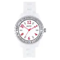 在飛比找momo購物網優惠-【GOTO】奢華時尚手錶-白x紅刻度(P0166SB-22-
